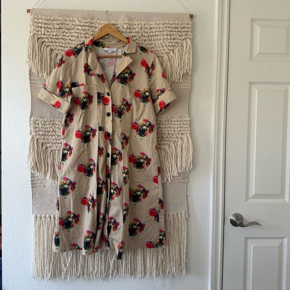Adam Lippes Tan Printed Shirt Dress